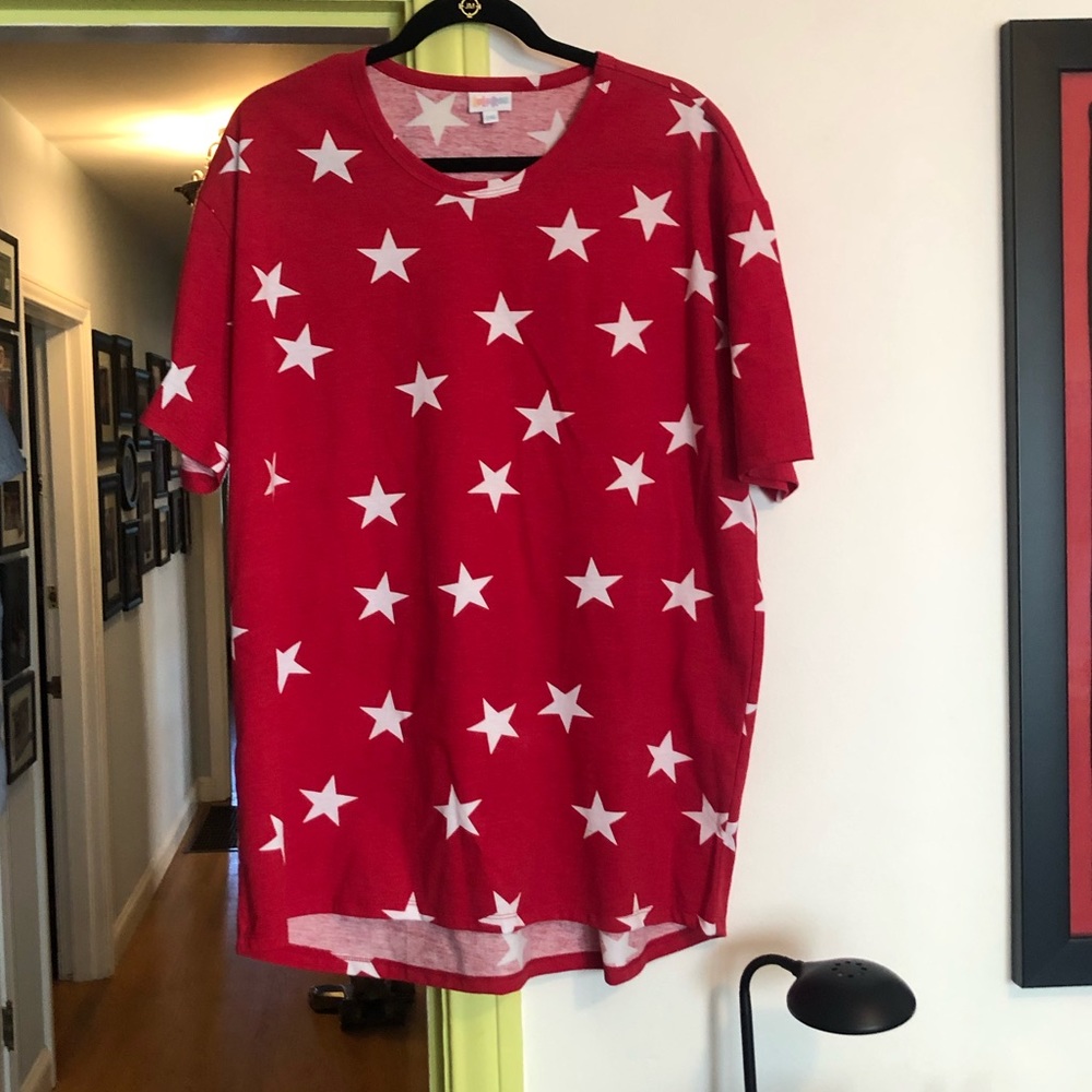 LuLaRoe Red with White Stars Patrick
